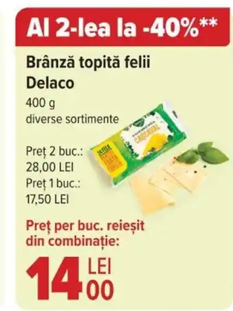 Carrefour Brânză topită felii Delaco Ofertă