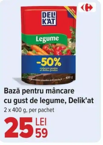 Carrefour Bază pentru mâncare cu gust de legume, Delik'at Ofertă