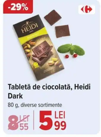 Carrefour Tabletă de ciocolată, Heidi Dark Ofertă