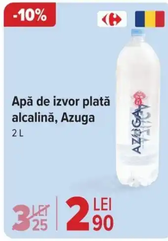Carrefour Apă de izvor plată alcalină, Azuga 2L Ofertă