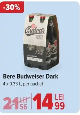 Carrefour Bere Budweiser Dark Ofertă