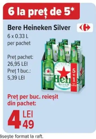 Carrefour Bere Heineken Silver Ofertă