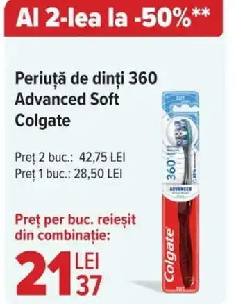 Carrefour Periuţă de dinți 360 Advanced Soft Colgate Ofertă