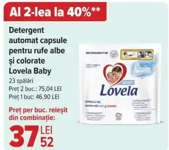 Carrefour Detergent automat capsule pentru rufe albe şi colorate Lovela Baby Ofertă