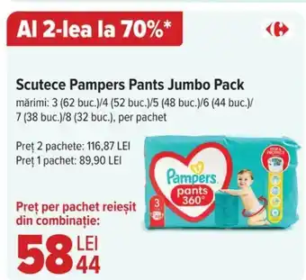 Carrefour Scutece Pampers Pants Jumbo Pack Ofertă