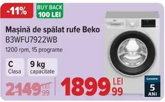 Carrefour Maşină de spălat rufe Beko B3WFU7922WB Ofertă