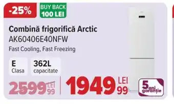 Carrefour Combinǎ frigorifică Arctic AK60406E40NFW Ofertă