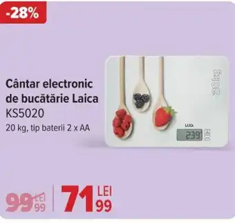 Carrefour Cântar electronic de bucătărie Laica KS5020 Ofertă