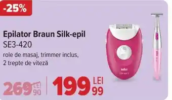 Carrefour Epilator Braun Silk-epil SE3-420 Ofertă