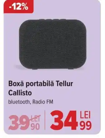 Carrefour Boxă portabilă Tellur Callisto Ofertă