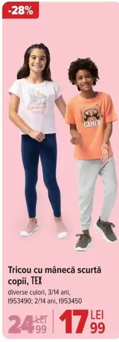 Carrefour Tricou cu mânecă scurtă copii, TEX Ofertă