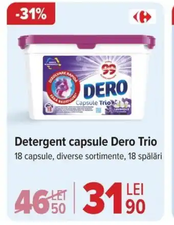 Carrefour Detergent capsule Dero Trio Ofertă