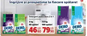 Carrefour Detergent pudră Dero 2 în 1 Ofertă