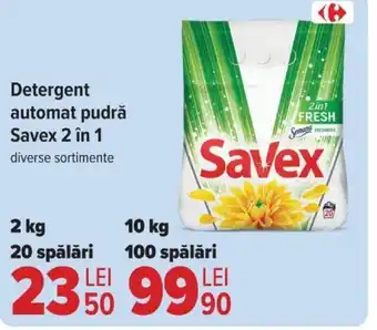 Carrefour Detergent automat pudră Savex 2 în 1 Ofertă
