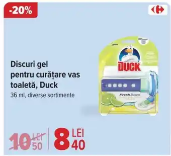 Carrefour Discuri gel pentru curățare vas toaletă, Duck Ofertă