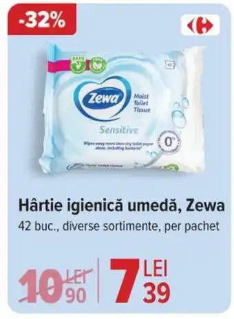 Carrefour Hârtie igienică umedă, Zewa Ofertă