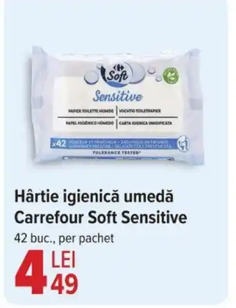 Carrefour Hârtie igienică umedă Carrefour Soft Sensitive Ofertă