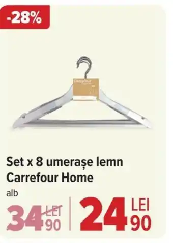 Carrefour Set x 8 umeraşe lemn Carrefour Home Ofertă