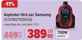Carrefour Aspirator fără sac Samsung VC07M2110SR/GE Ofertă