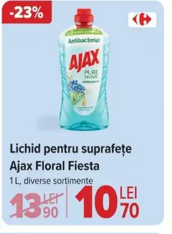 Carrefour Lichid pentru suprafeţe Ajax Floral Fiesta Ofertă