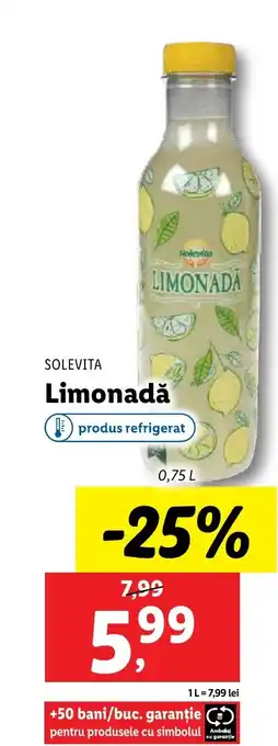 Lidl SOLEVITA Limonadǎ 0.75L Ofertă