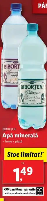 Lidl BIBORȚENI Apă minerală 1L Ofertă