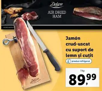 Lidl Jamón crud-uscat cu suport de lemn şi cuțit Ofertă