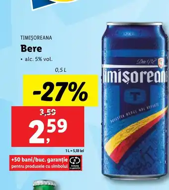 Lidl TIMIŞOREANA Bere Ofertă
