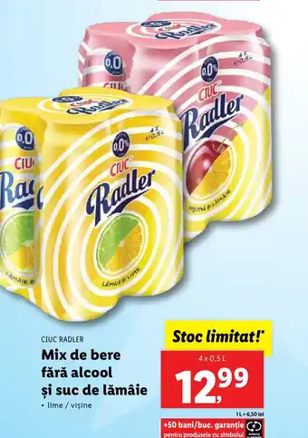 Lidl CIUC RADLER Mix de bere fără alcool şi suc de lămâie Ofertă
