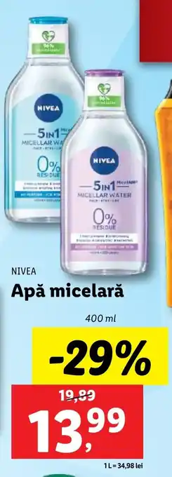 Lidl NIVEA Apă micelarǎ Ofertă