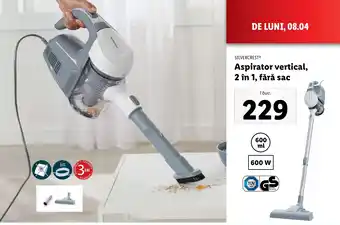 Lidl SILVERCREST® Aspirator vertical, 2 în 1, fără sac Ofertă