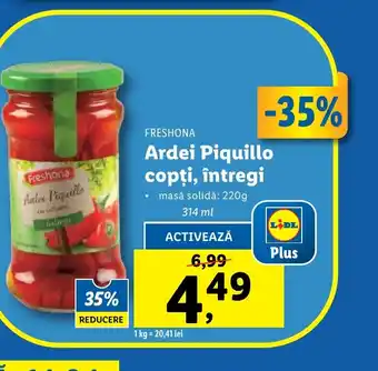 Lidl FRESHONA Ardei Piquillo copţi, întregi Ofertă