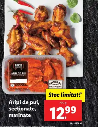 Lidl Aripi de pui, secţionate, marinate Ofertă