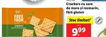 Lidl SNACK DAY Crackers cu sare de mare şi rozmarin, fără gluten Ofertă