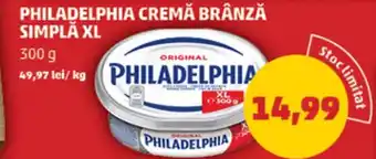 Penny PHILADELPHIA CREMĂ BRÂNZĂ SIMPLĂ XL Ofertă