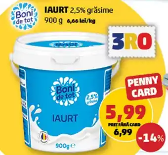 Penny IAURT 2,5% grăsime Ofertă