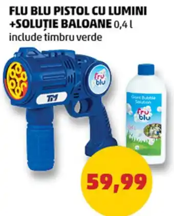 Penny FLU BLU PISTOL CU LUMINI +SOLUȚIE BALOANE 0,4 L Ofertă