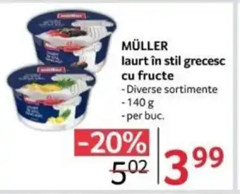 Selgros MÜLLER laurt în stil grecesc cu fructe Ofertă