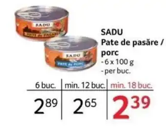 Selgros SADU Pate de pasăre / porc Ofertă