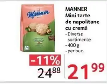 Selgros MANNER Mini tarte de napolitane cu cremă Ofertă