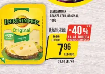 Mega Image LEERDAMMER BRÂNZĂ FELII, ORIGINAL, 100G Ofertă