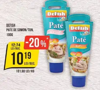 Mega Image DEFISH PATE DE SOMON/TON, 100G Ofertă