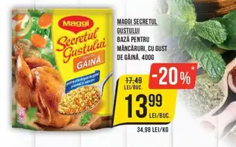 Mega Image MAGGI SECRETUL GUSTULUI BAZĂ PENTRU MÂNCĂRURI, CU GUST DE GĂINĂ, 400G Ofertă