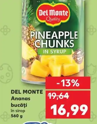 Kaufland DEL MONTE Ananas bucăţi în sirop 560 g Ofertă