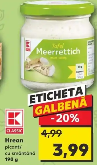 Kaufland Hrean picant/ cu smântână Ofertă