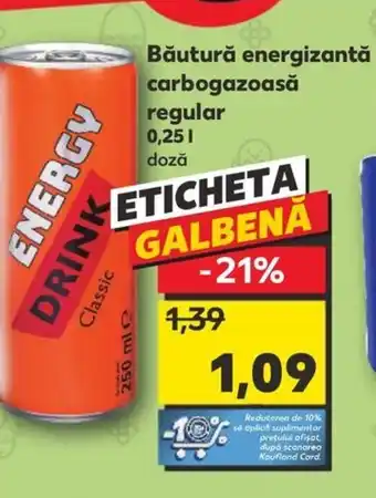 Kaufland Băutură energizantă carbogazoasă regular 0.25L Ofertă