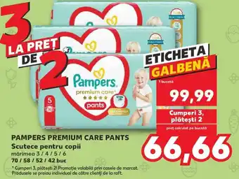 Kaufland PAMPERS PREMIUM CARE PANTS Scutece pentru copii Ofertă