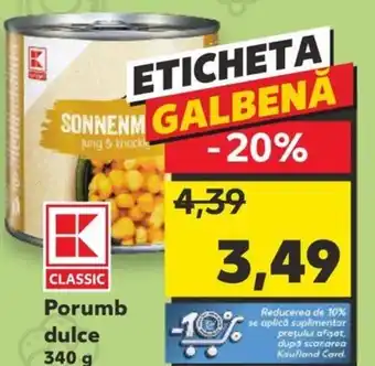 Kaufland Porumb dulce 340 g Ofertă