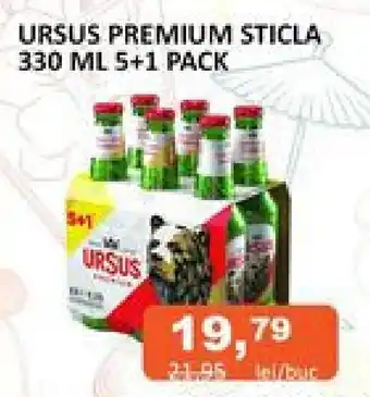 Unicarm URSUS PREMIUM STICLA 330 ML 5+1 PACK Ofertă