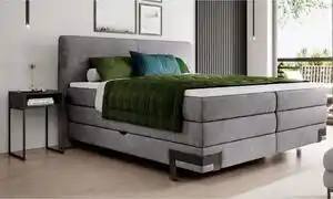 Favi Pat VALENTE 160, stofa gri - Denver 17, Gama Premium, cu saltele si 2 Ofertă